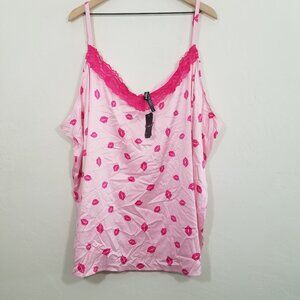 NWT Torrid Dream Satin Lace Trim Sleeveless Sleep Top Pink Size 6